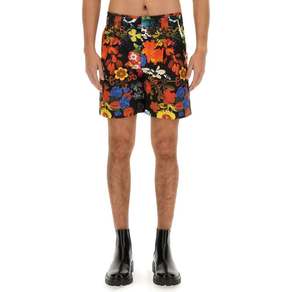 Moschino Men Bermuda With Floral Pattern